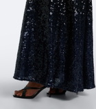 Christopher Esber Sequined one-shoulder open-back gown
