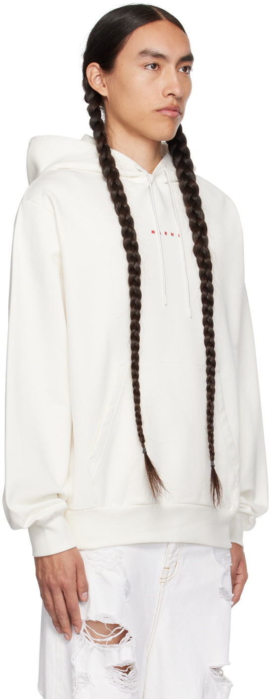 Marni White Printed Hoodie Marni