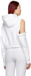 KIMHĒKIM SSENSE Exclusive White Off-Shoulder Petal Hoodie