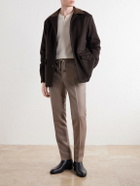 Slowear - Tapered Wool and Silk-Blend Twill Drawstring Trousers - Neutrals