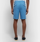 Rubinacci - Manny Pleated Cotton-Twill Bermuda Shorts - Blue