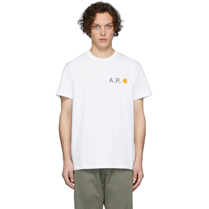 Photo: A.P.C. White Carhartt WIP Edition Fire T-Shirt