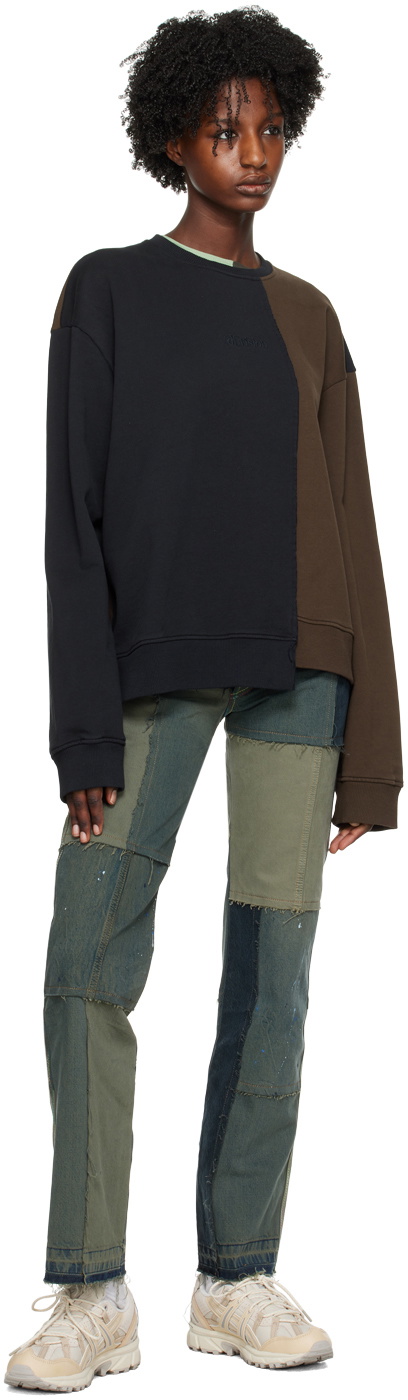 (di)vision Black & Brown Asymmetrical Sweatshirt