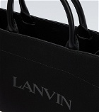 Lanvin - MM logo leather-trimmed canvas tote bag