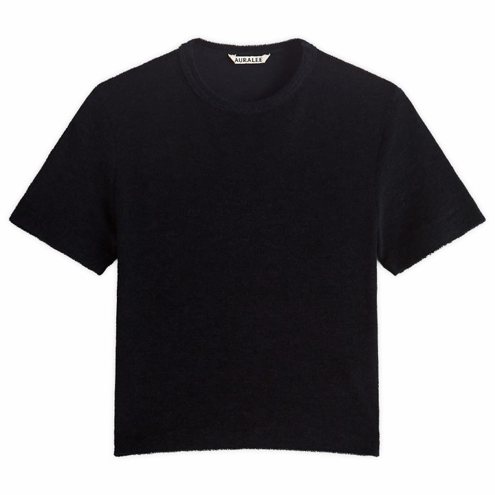 Photo: Auralee Women's Washable Wool Pile T-Shirt in Navy