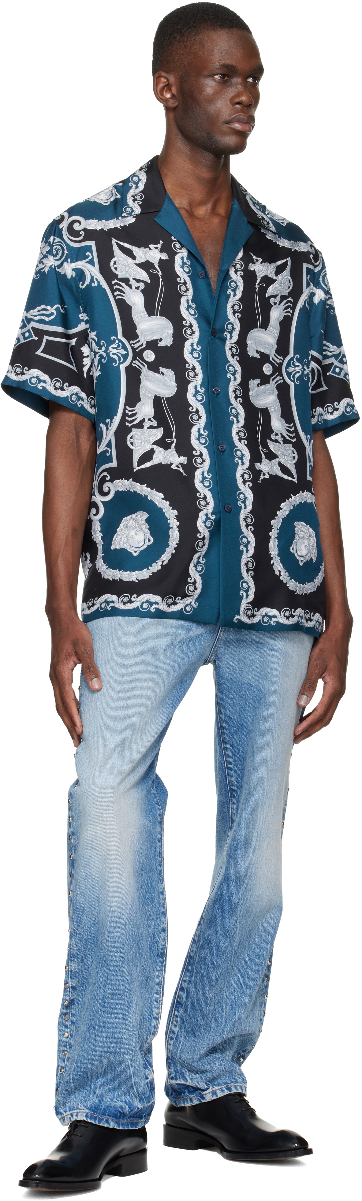 Versace Blue Studded Jeans