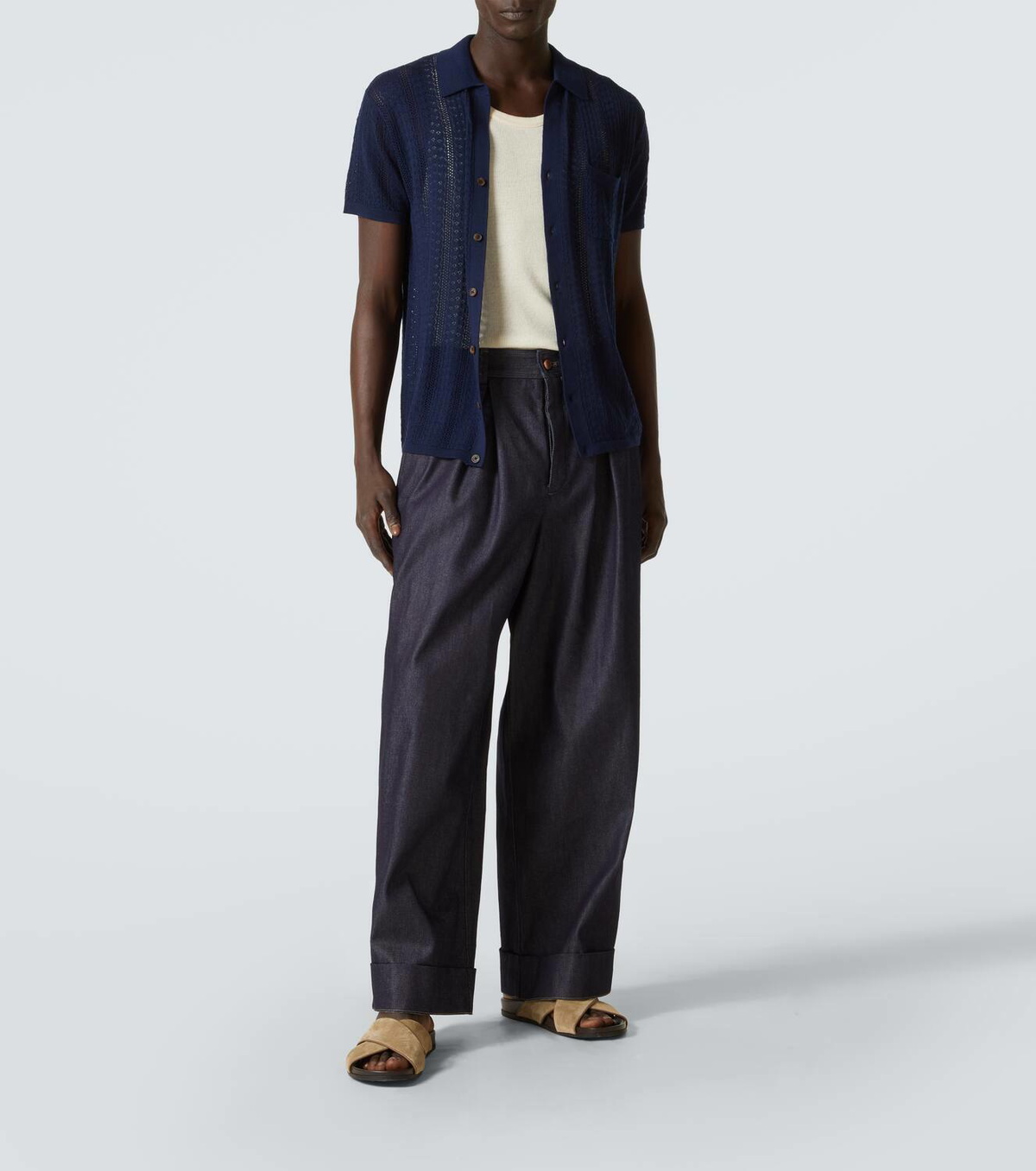 King & Tuckfield Knitted wool shirt