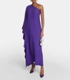 Taller Marmo Betsy one-shoulder crêpe gown