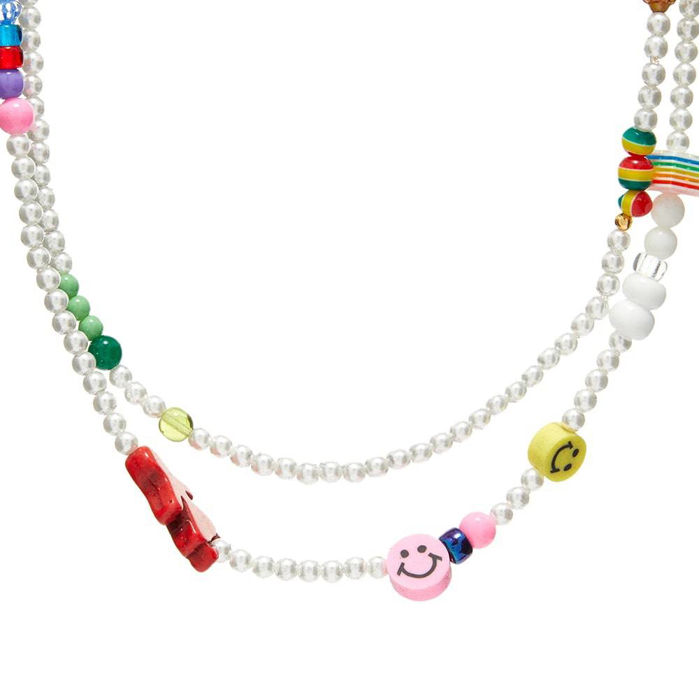 Palm Angels Rainbow Beaded Double Necklace Palm Angels