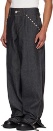 Veneda Carter SSENSE Exclusive Navy Studded Jeans