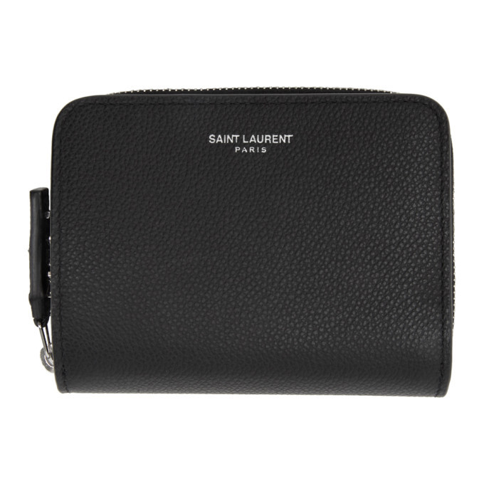 Saint Laurent Compact Zip-around Wallet in Black