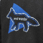 And Wander Men's x Maison Kitsuné Crew Knit in Black