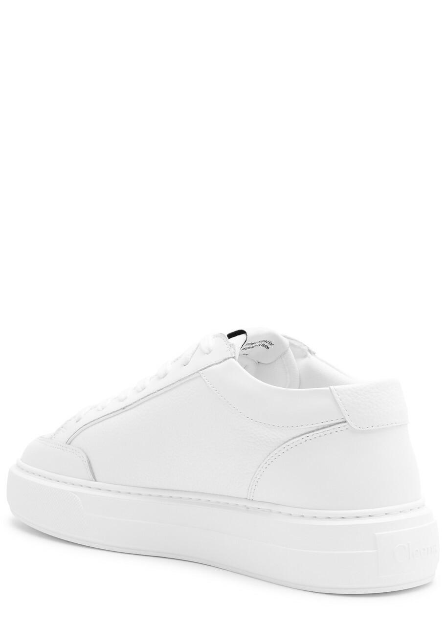 Cleens Luxor Grained Leather Sneakers White