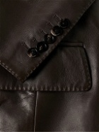 TOM FORD - Slim-Fit Leather Blazer - Brown