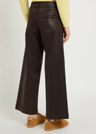 Paige Anessa Coated Wide-leg Jeans Brown
