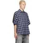 We11done Blue Dolman Short-Sleeved Shirt