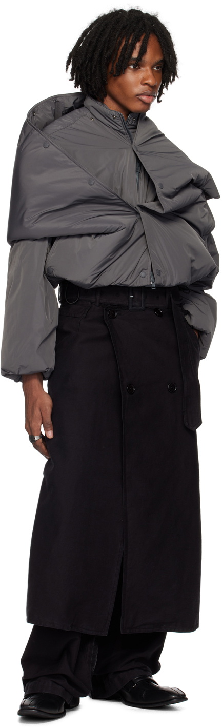 Y/Project Gray Snap Off Puffer Jacket