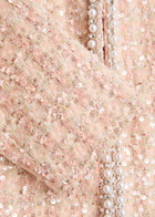 Alice + Olivia Kidman Embellished Tweed Jacket Pearl