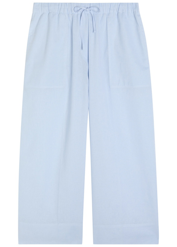 Photo: Toteme Wide-leg Cotton and Linen-blend Trousers Light Blue