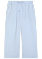 Toteme Wide-leg Cotton and Linen-blend Trousers Light Blue