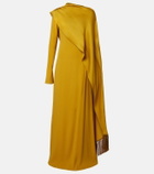 Taller Marmo Mounia caped crêpe cady gown