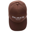 Balmain Men's Paris Logo Cap in Brown/White