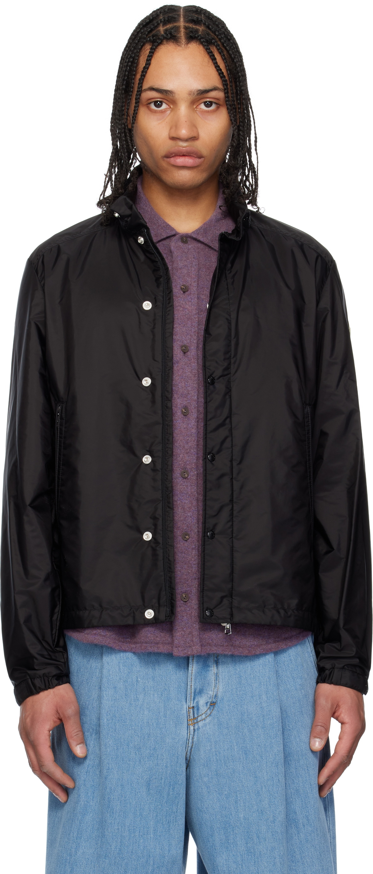 Moncler Black Montriond Hooded Windbreaker Jacket