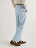 Giuliva Heritage - Felice Straight-Leg Linen-Twill Trousers - Blue