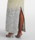 Là Fuori Embellished silk bustier dress
