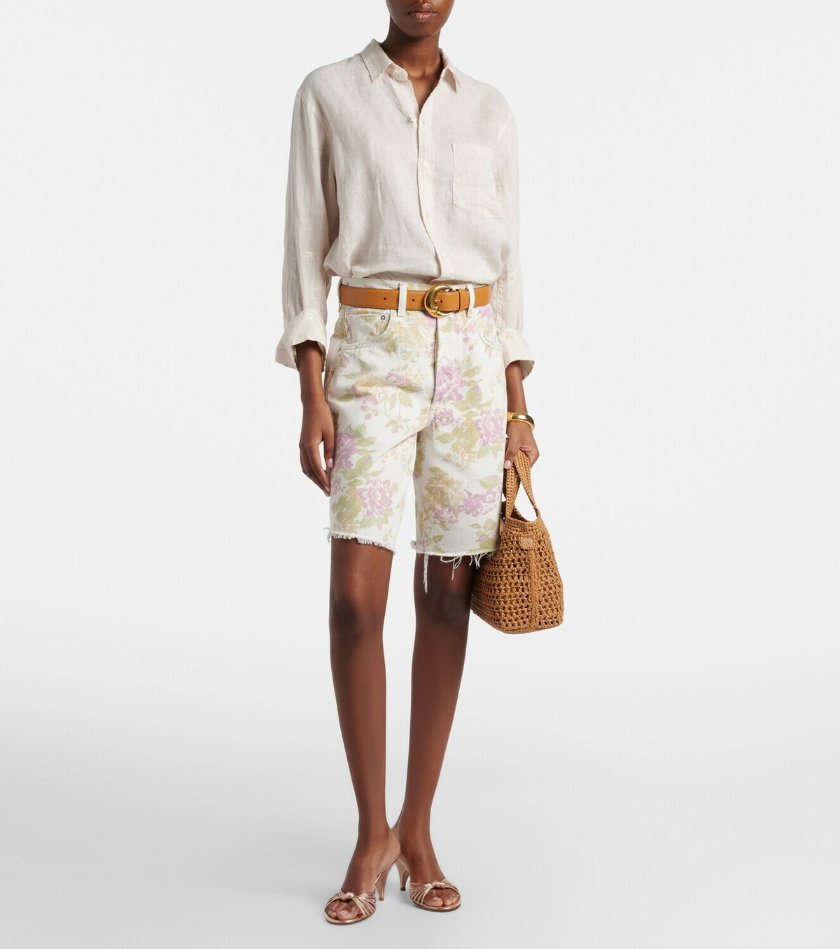 Citizens of Humanity Ayla floral denim Bermuda shorts