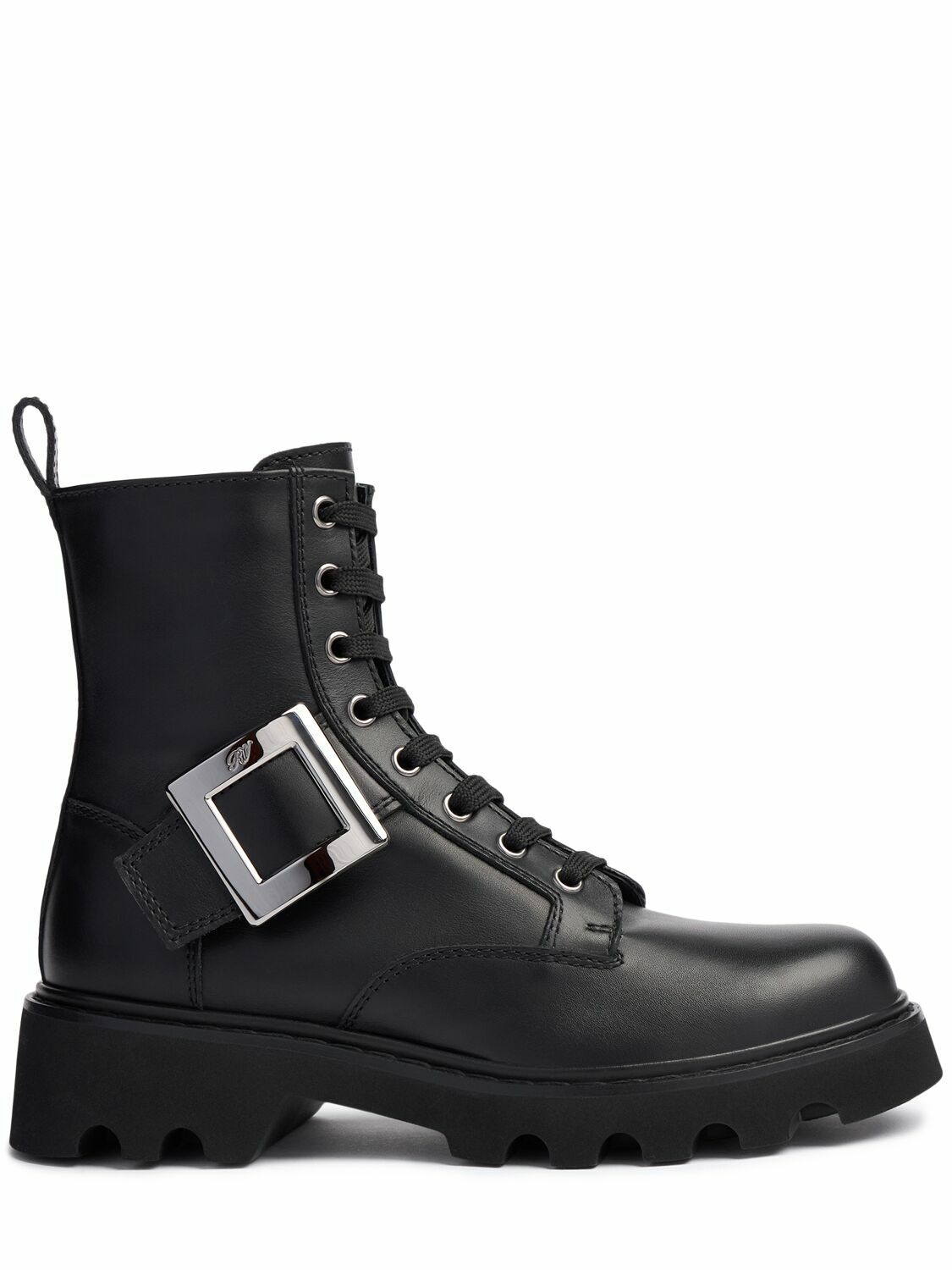 ブーツその他 ROGER VIVIER BLACK LEATHER LACE-UP BOOT Roger Vivier Black Leather Lace-up Boot | ModeSens