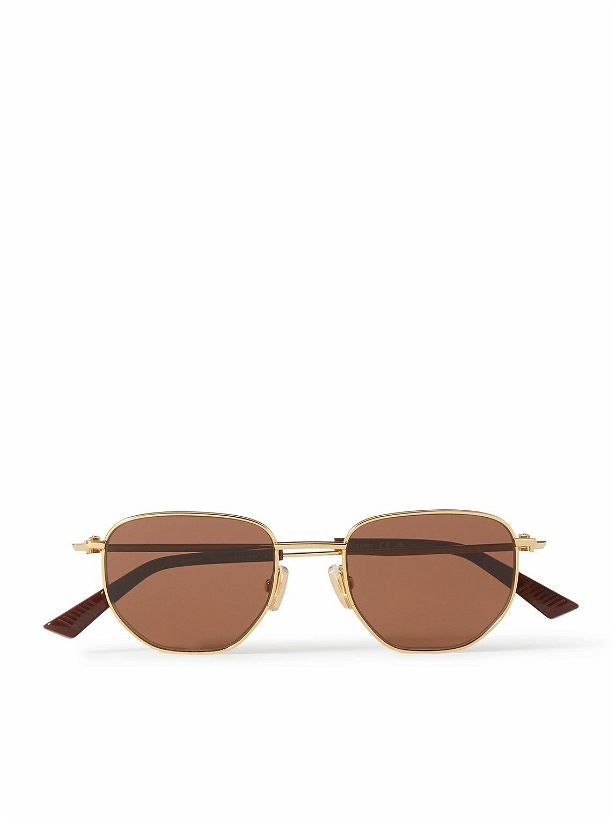 Photo: Bottega Veneta - Round-Frame Gold-Tone Sunglasses