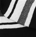 N/A - Striped Stretch Cotton-Blend Socks - Black