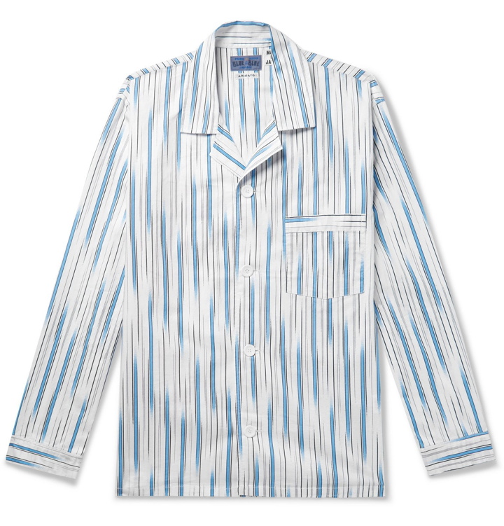 Photo: Blue Blue Japan - Camp-Collar Striped Cotton-Twill Shirt - Blue