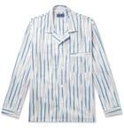 Blue Blue Japan - Camp-Collar Striped Cotton-Twill Shirt - Blue