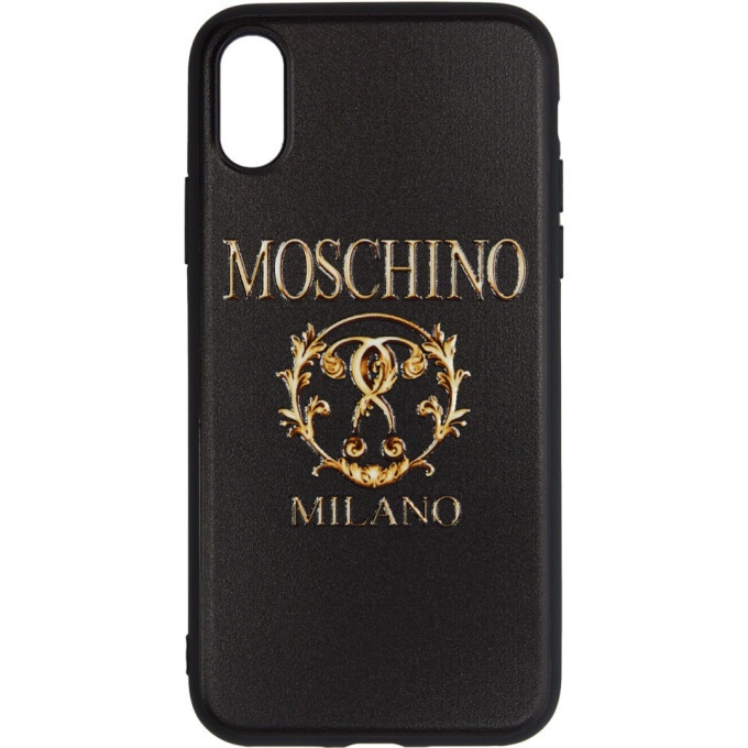 Photo: Moschino Black Textured Print iPhone X Case