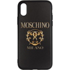 Moschino Black Textured Print iPhone X Case