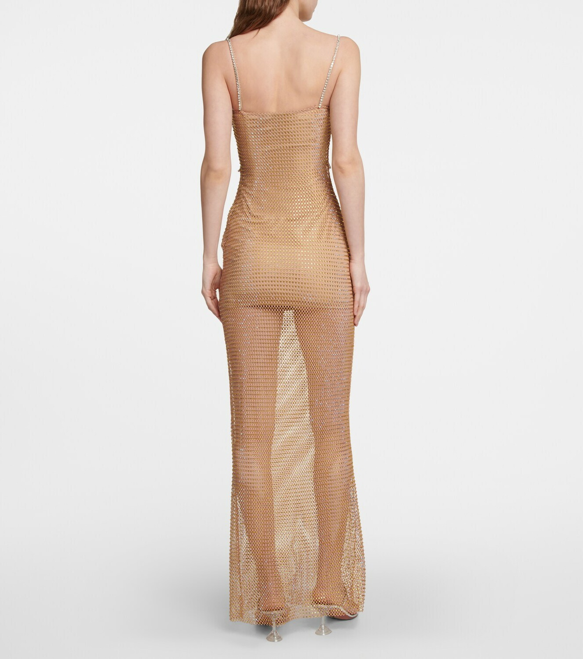 SELF-PORTRAIT ワンピース Embellished mesh maxi dress894677 Pink Embellished Velvet Maxi Dress – self-portrait-US
