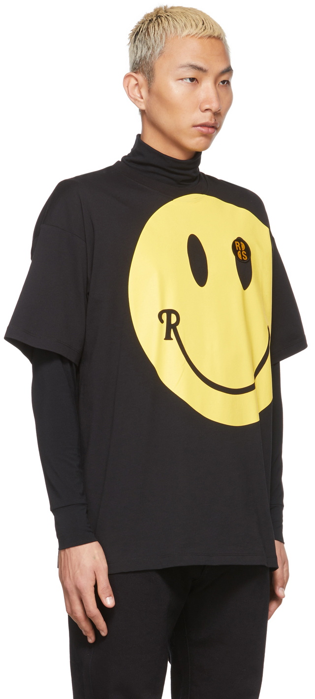 Raf Simons Black Smiley Edition Smiley Graphic T-Shirt Raf Simons