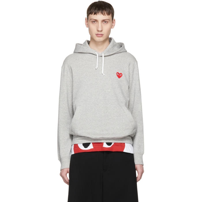 Photo: Comme des GarÃ§ons Play Grey Heart Patch Hoodie 