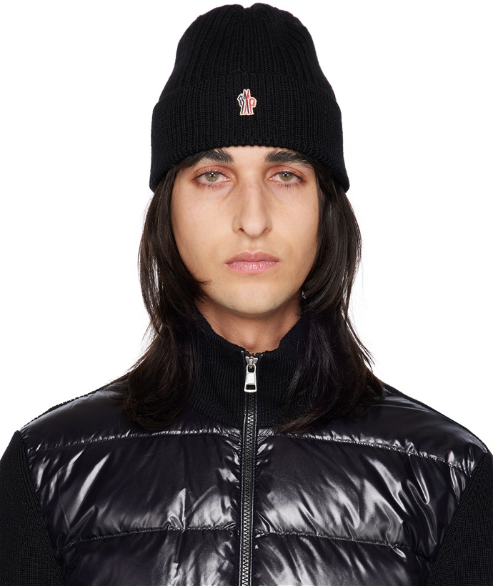 Photo: Moncler Grenoble Black Embroidered Beanie
