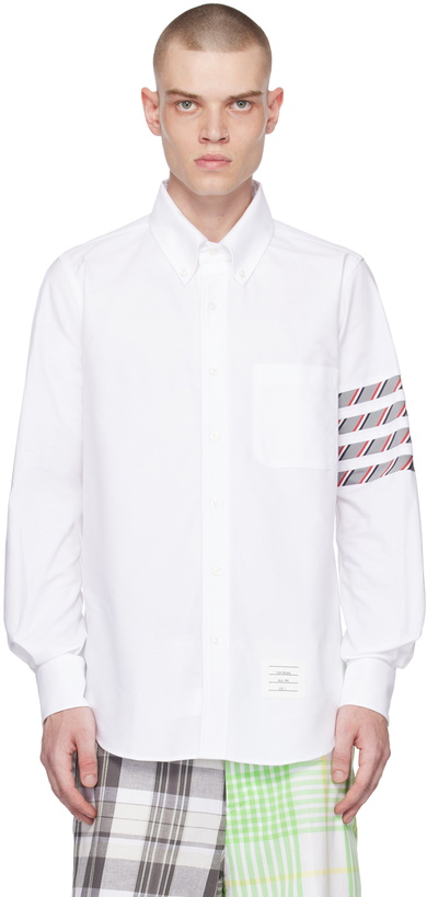 Photo: Thom Browne White 4-Bar Shirt