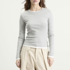 ST. Agni Women's Organic Cotton Layered Long Sleeve Top in Grey Marle