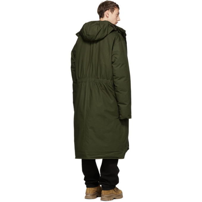 R13 Green Long Anorak Puffer Jacket R13