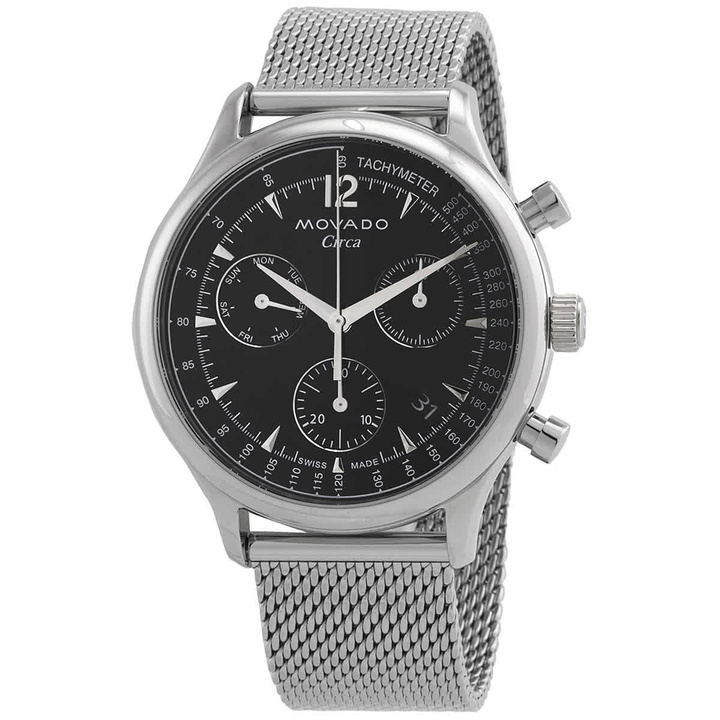 Photo: Movado Heritage Chronograph Quartz Black Dial Mens Watch 3650137