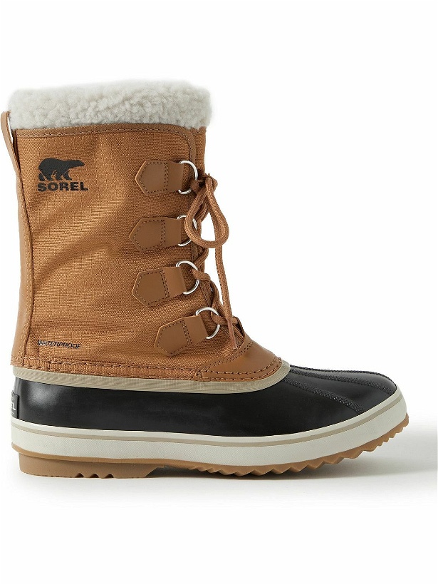 Photo: Sorel - 1964 Pac™ Faux Shearling-Trimmed Nylon-Ripstop and Rubber Snow Boots - Brown
