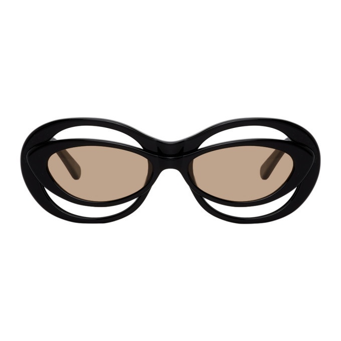 Photo: Martine Rose Navy Bug-Eye Cat-Eye Sunglasses