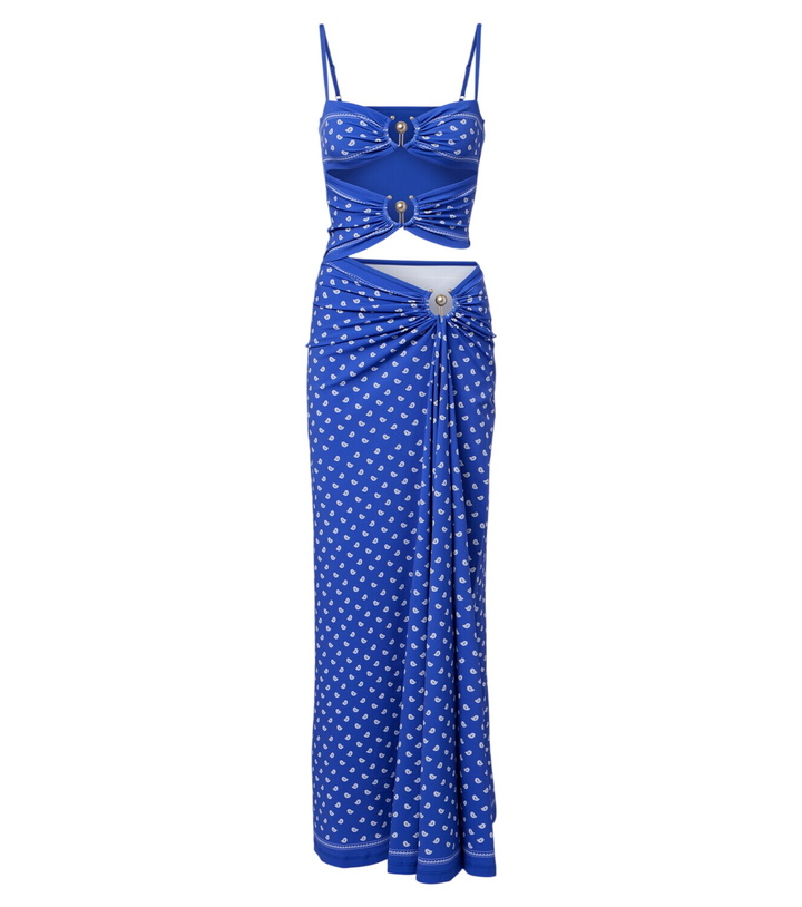 Photo: Christopher Esber Ruched Orbit Split bandana maxi dress