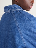 BODE - Embroidered Merino Wool-Blend Denim Jacket - Blue