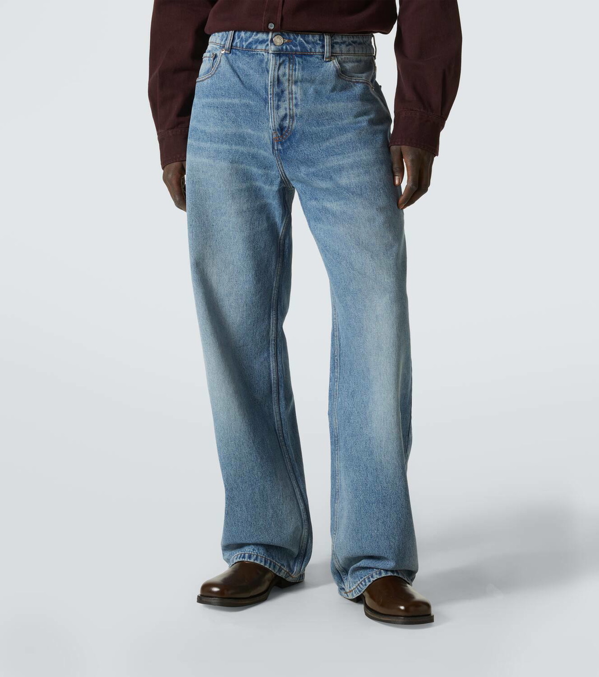 Ami Paris Mid-rise wide-leg jeans AMI